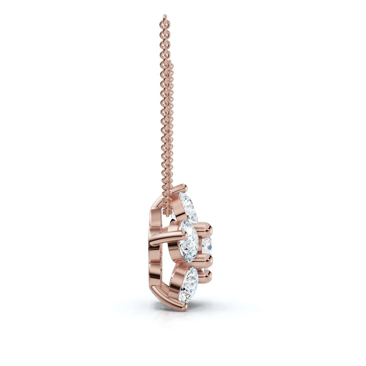 The Blossom Cluster: 1.25 CTW Five-Stone Diamond Floral Pendant 14K-18K Gold/Platinum Necklace