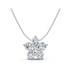 The Blossom Cluster: 1.25 CTW Five-Stone Diamond Floral Pendant 14K-18K Gold/Platinum Necklace