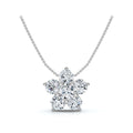 The Blossom Cluster: 1.25 CTW Five-Stone Diamond Floral Pendant 14K-18K Gold/Platinum Necklace