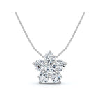The Blossom Cluster: 1.25 CTW Five-Stone Diamond Floral Pendant 14K-18K Gold/Platinum Necklace