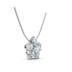 The Blossom Cluster: 1.25 CTW Five-Stone Diamond Floral Pendant 14K-18K Gold/Platinum Necklace