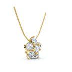The Blossom Cluster: 1.25 CTW Five-Stone Diamond Floral Pendant 14K-18K Gold/Platinum Necklace