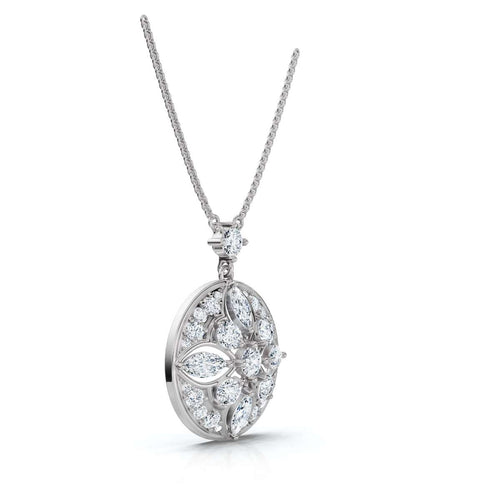 The Elysian Medallion: 2.01 CTW Mixed-Cut Lab-Grown Diamond Vintage Mandala Necklace 14K-18K Gold/Platinum