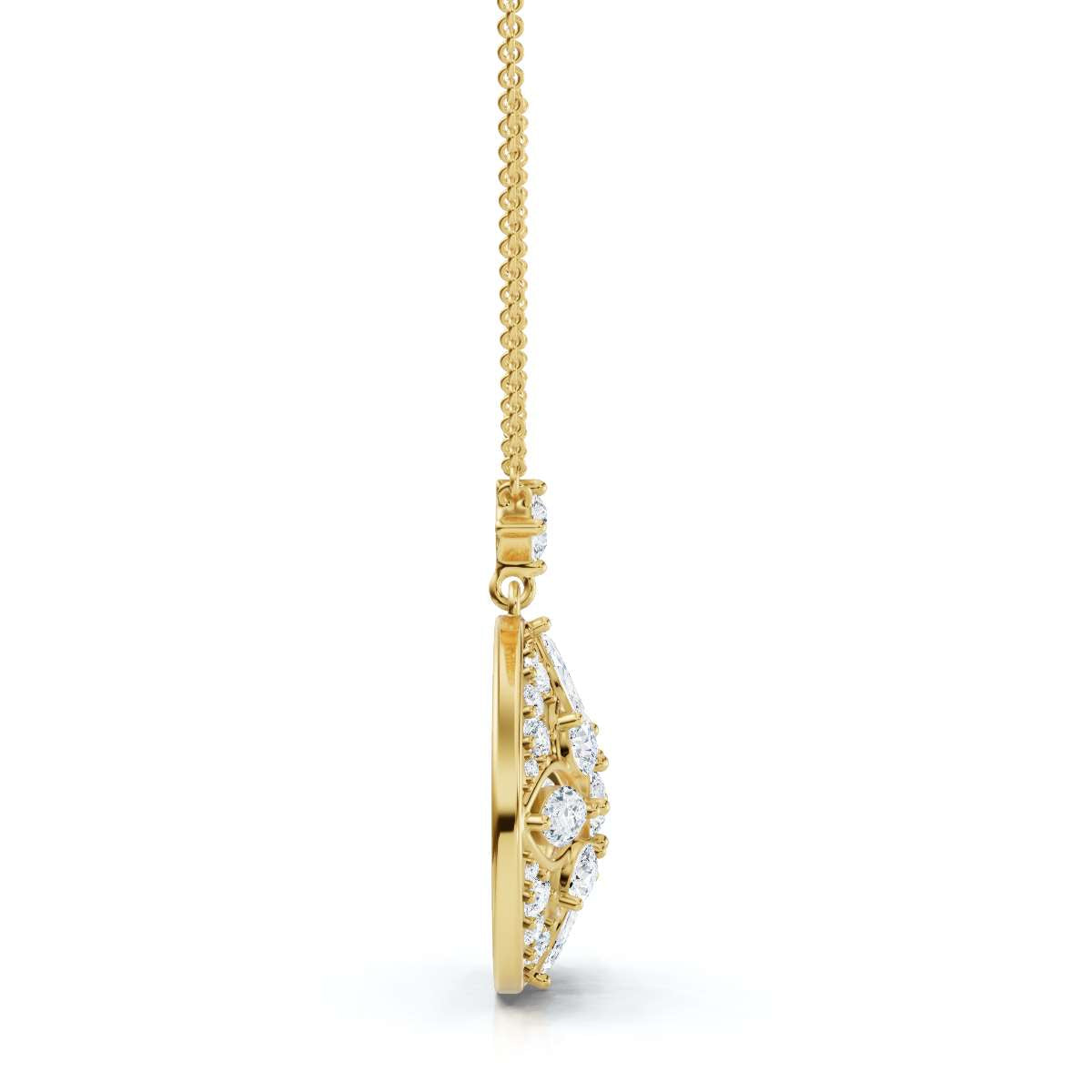 The Elysian Medallion: 2.01 CTW Mixed-Cut Lab-Grown Diamond Vintage Mandala Necklace 14K-18K Gold/Platinum