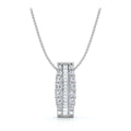 A Symphony of Contrast and Light: The 2.83 CTW Met Gala Bar Pendant 14K-18K Gold/Platinum Necklace