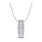 A Symphony of Contrast and Light: The 2.83 CTW Met Gala Bar Pendant 14K-18K Gold/Platinum Necklace