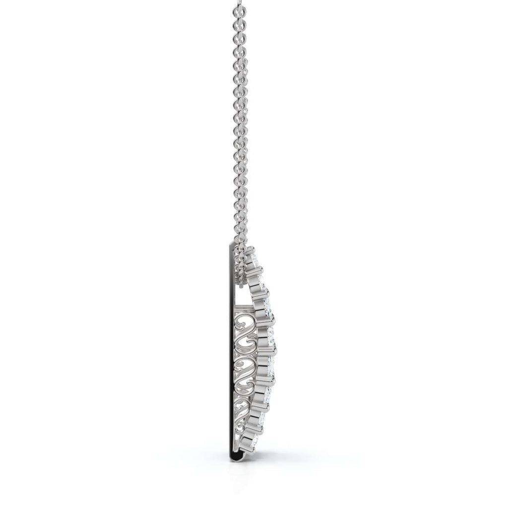 A Symphony of Contrast and Light: The 2.83 CTW Met Gala Bar Pendant 14K-18K Gold/Platinum Necklace