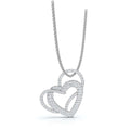 The Amara Pendant: 0.61 CTW Interlocking Double Heart Lab-Grown Diamond Necklace Gold/Platinum
