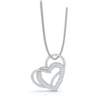 The Amara Pendant: 0.61 CTW Interlocking Double Heart Lab-Grown Diamond Necklace Gold/Platinum
