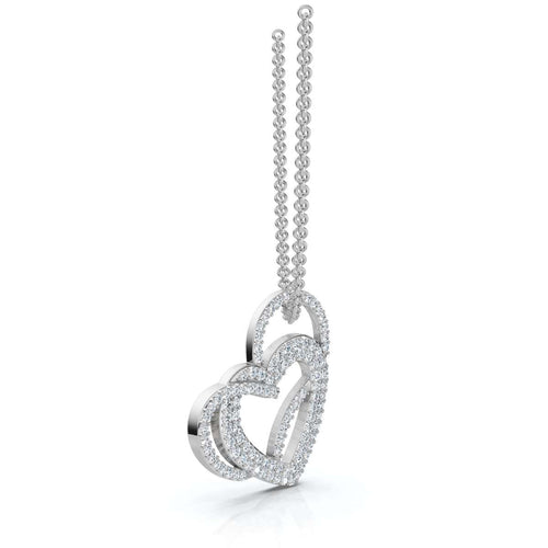 The Amara Pendant: 0.61 CTW Interlocking Double Heart Lab-Grown Diamond Necklace Gold/Platinum