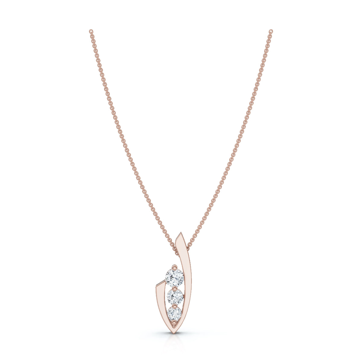 The Seraphina Pendant: 0.52 CTW Three-Stone Graduated Lab-Grown Diamond Journey Necklace 14K-18K Gold/Platinum