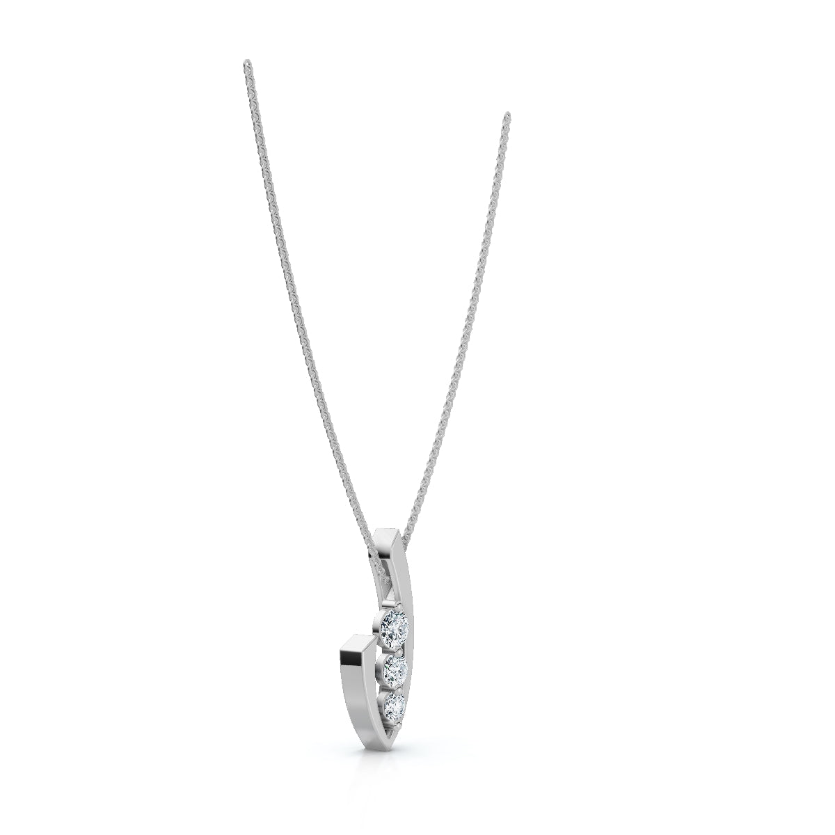 The Seraphina Pendant: 0.52 CTW Three-Stone Graduated Lab-Grown Diamond Journey Necklace 14K-18K Gold/Platinum