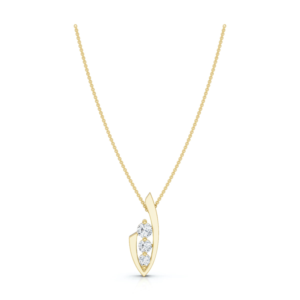 The Seraphina Pendant: 0.52 CTW Three-Stone Graduated Lab-Grown Diamond Journey Necklace 14K-18K Gold/Platinum