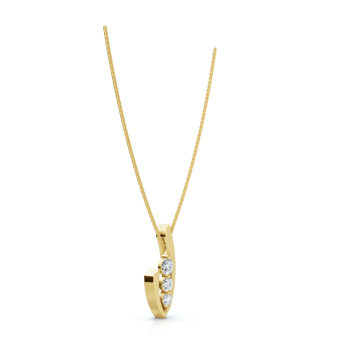 The Seraphina Pendant: 0.52 CTW Three-Stone Graduated Lab-Grown Diamond Journey Necklace 14K-18K Gold/Platinum