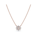 The Fiorella Pendant: 0.27 CTW Graduated Cluster Flower Lab-Grown Diamond Necklace 14K-18K Gold/Platinum