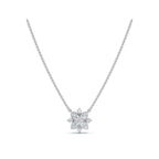 The Fiorella Pendant: 0.27 CTW Graduated Cluster Flower Lab-Grown Diamond Necklace 14K-18K Gold/Platinum