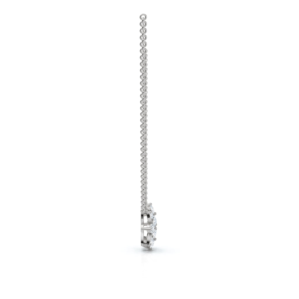 The Fiorella Pendant: 0.27 CTW Graduated Cluster Flower Lab-Grown Diamond Necklace 14K-18K Gold/Platinum