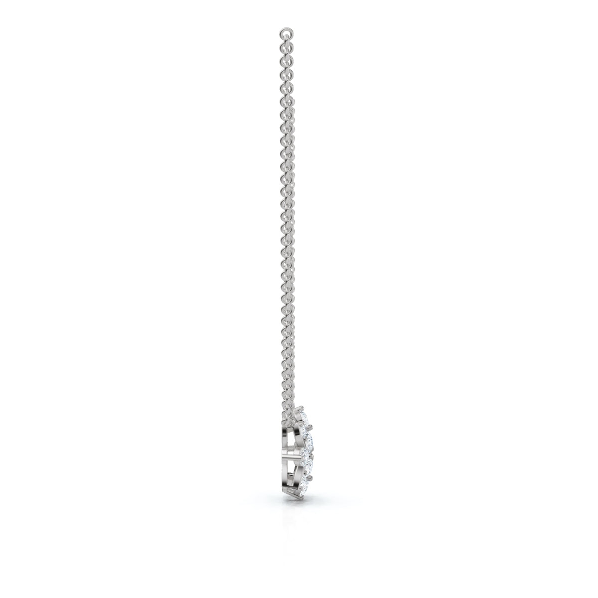 The Fiorella Pendant: 0.27 CTW Graduated Cluster Flower Lab-Grown Diamond Necklace 14K-18K Gold/Platinum
