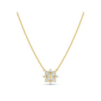 The Fiorella Pendant: 0.27 CTW Graduated Cluster Flower Lab-Grown Diamond Necklace 14K-18K Gold/Platinum