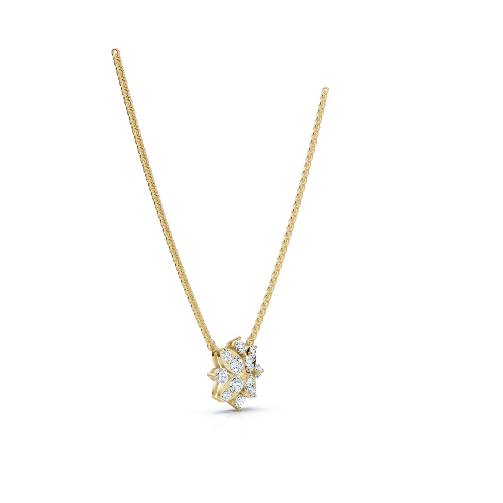 The Fiorella Pendant: 0.27 CTW Graduated Cluster Flower Lab-Grown Diamond Necklace 14K-18K Gold/Platinum