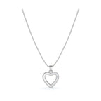 The Amora Pendant: Minimalist Asymmetrical Pavé Lab-Grown Diamond Heart Necklace 14K-18K Gold/Platinum