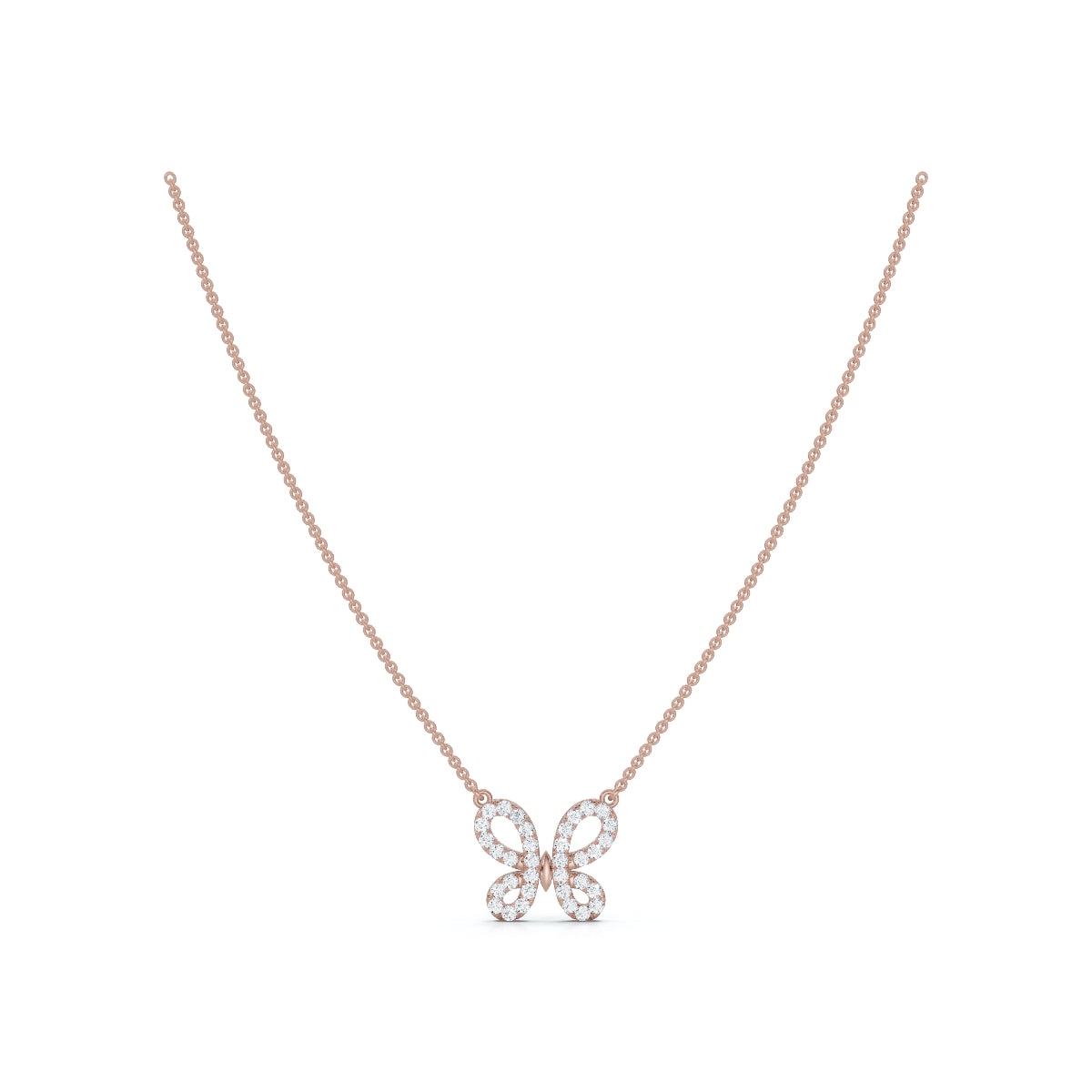 The Papillon: 0.47 CTW Diamond Butterfly Necklace 14K-18K Gold/Platinum