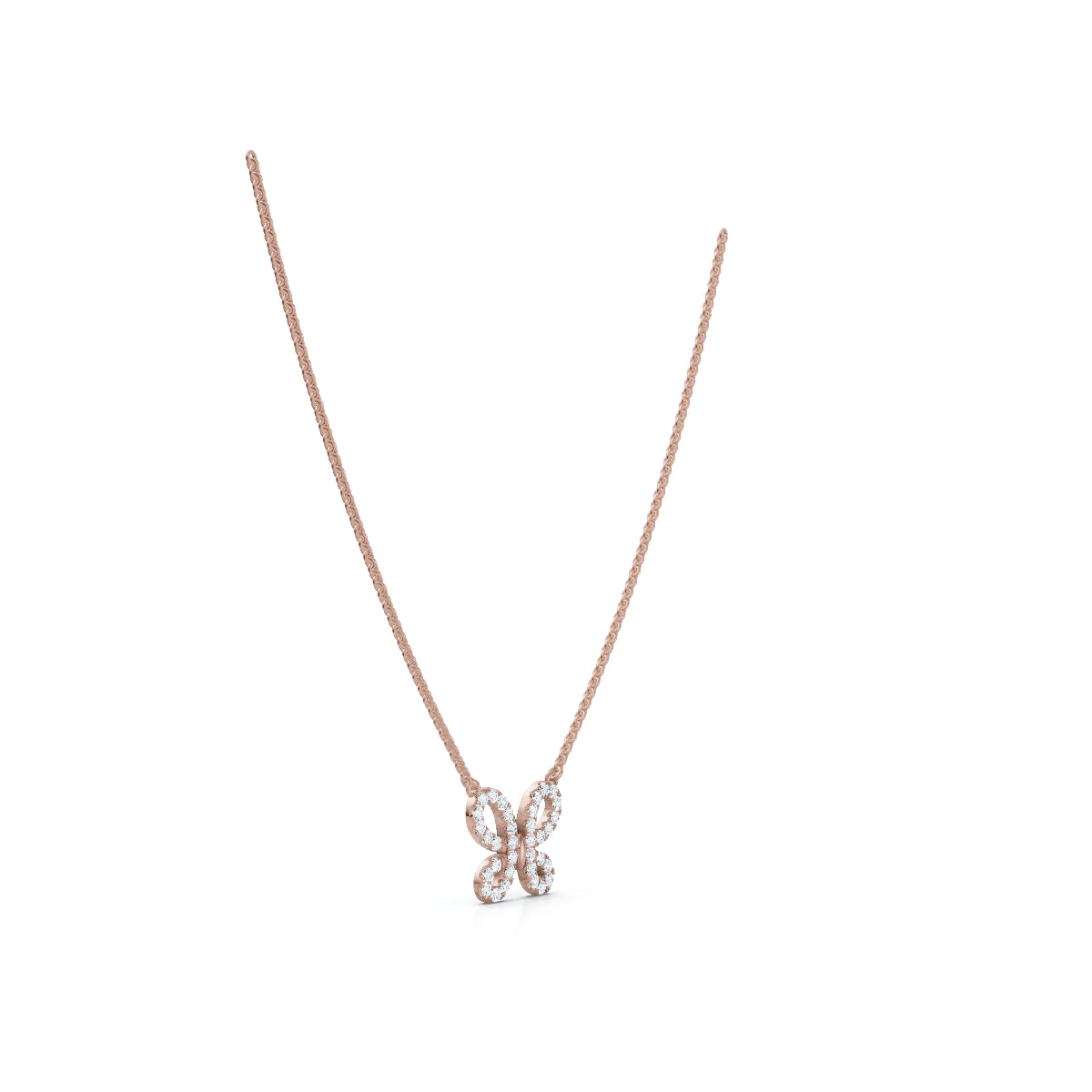 The Papillon: 0.47 CTW Diamond Butterfly Necklace 14K-18K Gold/Platinum