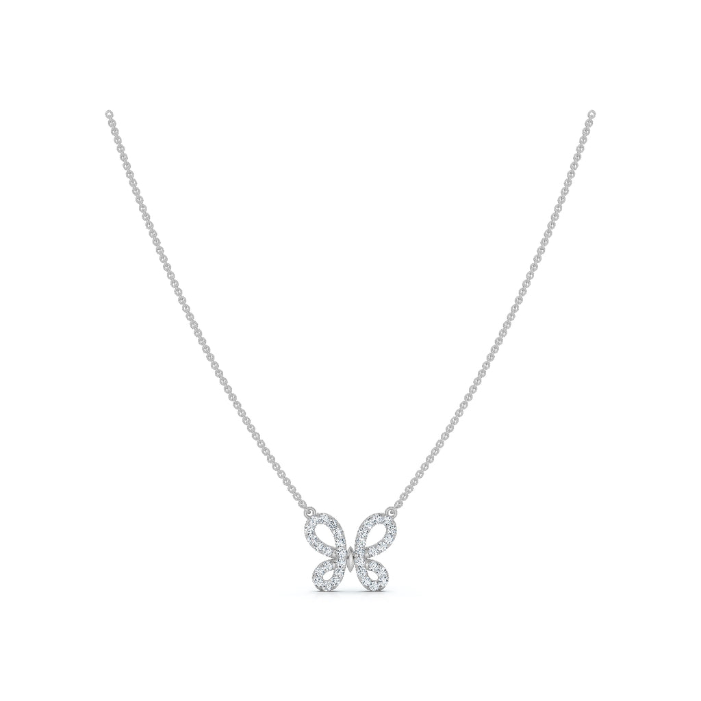 The Papillon: 0.47 CTW Diamond Butterfly Necklace 14K-18K Gold/Platinum