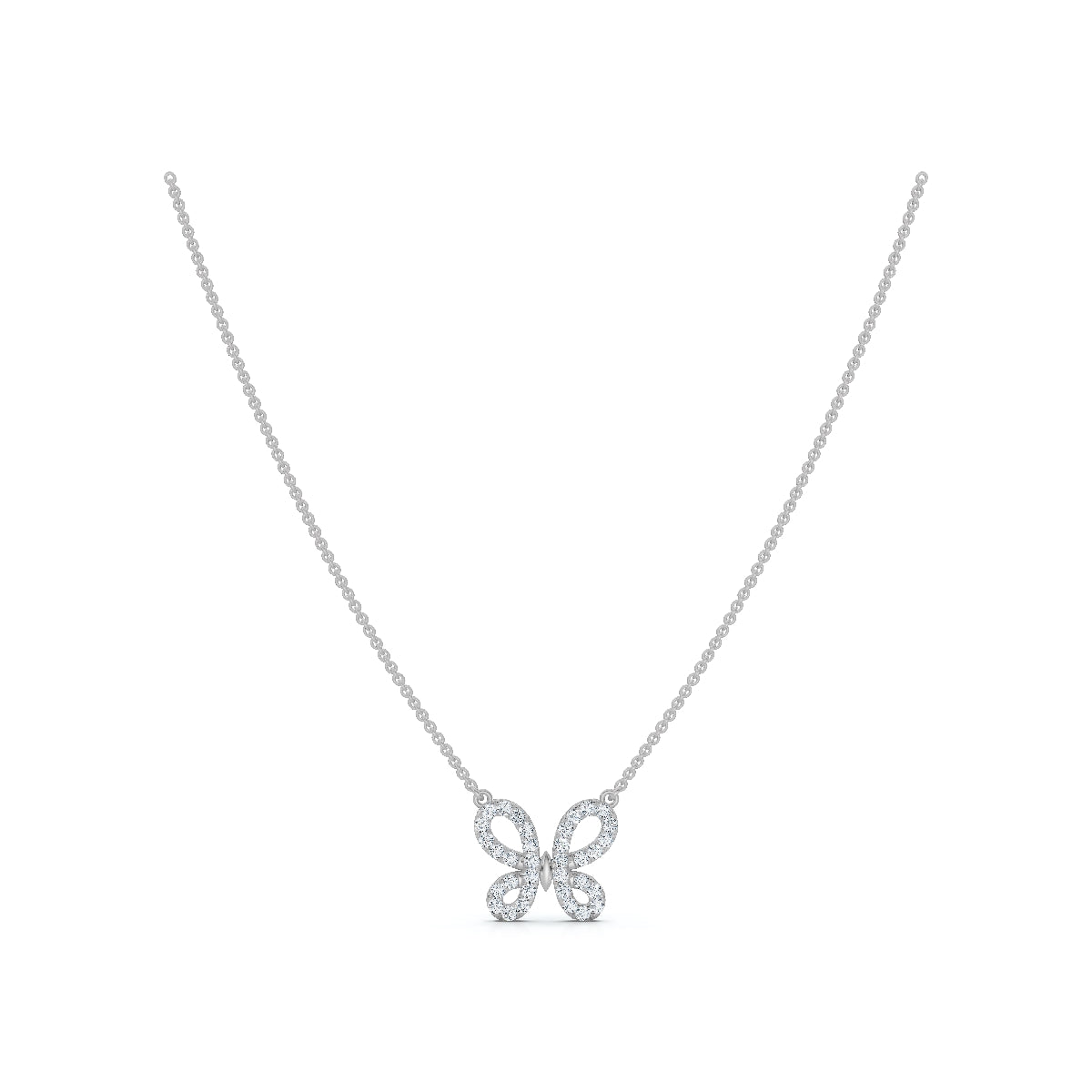 The Papillon: 0.47 CTW Diamond Butterfly Necklace 14K-18K Gold/Platinum
