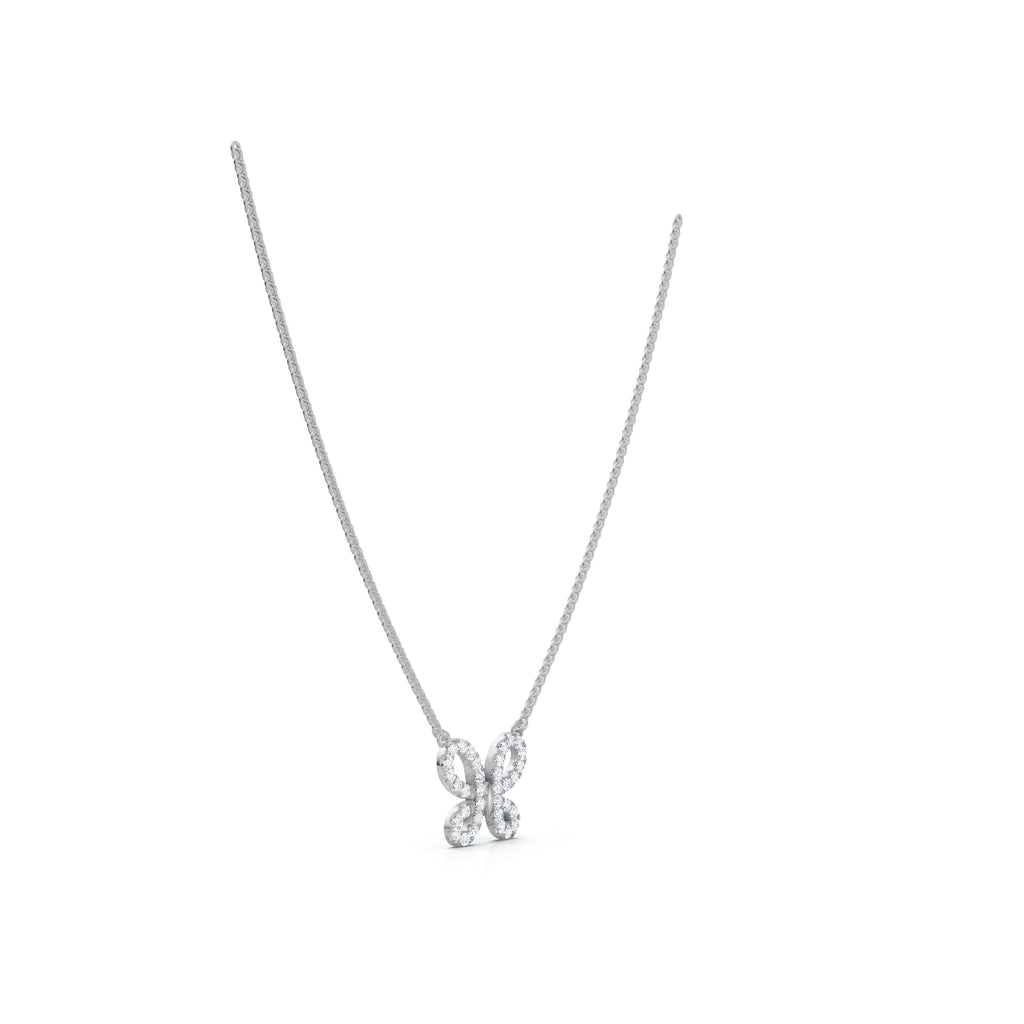 The Papillon: 0.47 CTW Diamond Butterfly Necklace 14K-18K Gold/Platinum