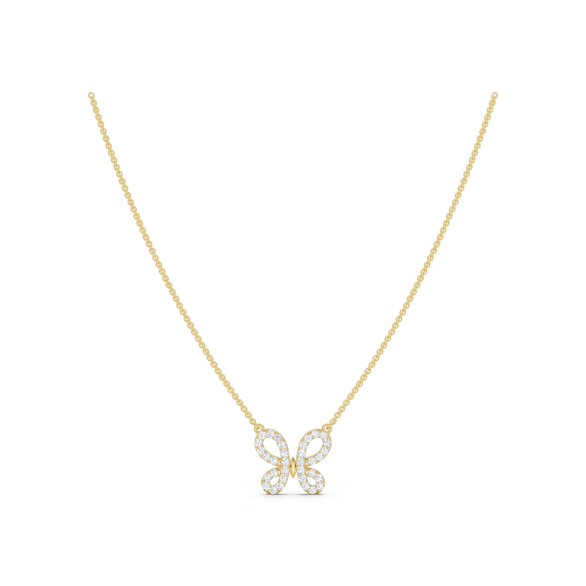 The Papillon: 0.47 CTW Diamond Butterfly Necklace 14K-18K Gold/Platinum
