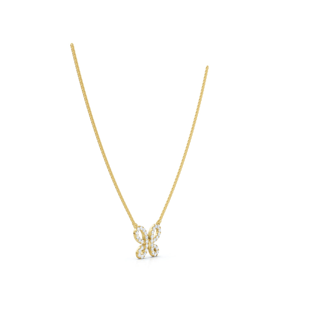The Papillon: 0.47 CTW Diamond Butterfly Necklace 14K-18K Gold/Platinum
