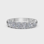The Serpentine Symphony: 0.76 CTW Entwined Multi-Halo Diamond Band in Platinum Ring