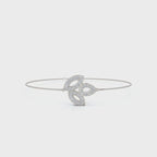 The Ivy Charm: 0.28 CTW Triple-Leaf Pavé Lab-Grown Diamond Chain Bracelet 14K-18K Gold/Platinum