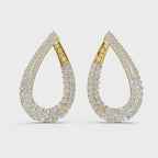 The Sovereign Twist: 3.93 CTW Architectural Infinity Teardrop Hoop Earrings 14K-18K Gold/Platinum