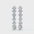 The Sovereign Mosaic: 7.84 CTW Mixed-Cut Multi-Shape Inside-Out Diamond Hoop Earrings 14K-18K Gold/Platinum