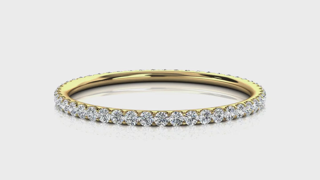 The Whisper Eternity: 0.34-4 CTW Round Diamond Micro-Pave Full Eternity Band in 14K Yellow Gold Ring