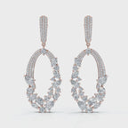 The Sovereign Asymmetric: 8.12 CTW Mixed-Cut Multi-Shape Oval Chandelier Earrings 14K-18K Gold/Platinum