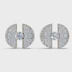 The Eclipse Split-Disc: 3.72 CTW Architectural Solitaire Stud Earrings 14K-18K Gold/Platinum
