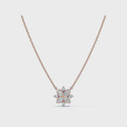 The Fiorella Pendant: 0.27 CTW Graduated Cluster Flower Lab-Grown Diamond Necklace 14K-18K Gold/Platinum