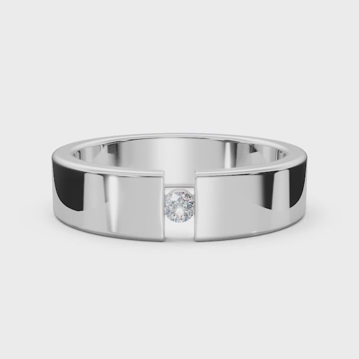 The Apex: 4.2mm Tension-Set Floating Diamond Band in 14K White Gold Ring