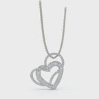 The Amara Pendant: 0.61 CTW Interlocking Double Heart Lab-Grown Diamond Necklace Gold/Platinum