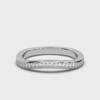 The Contour Ribbon: 0.12 CTW Curved Pavé Diamond Wedding Band 14K-18K Gold/Platinum Ring