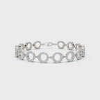 The Orbit Link: 1.53 CTW Open-Circle Diamond Halo Bracelet 14K-18K Gold/Platinum Band