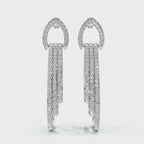 The Sovereign Cascade: 2.65 CTW Triple-Nested Teardrop Drop Earrings 14-18K Gold/Platinum