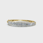 The Grand Palace: 7.93 CTW Baguette & Round Diamond Triple-Row Bangle 14K Gold/Platinum