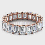 The Sovereign: 4.1mm Emerald-Cut Lab-Grown 3.9 CWT Diamond Eternity Band in 18K Rose Gold Ring