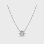 The Fiorella Pendant: 0.27 CTW Graduated Cluster Flower Lab-Grown Diamond Necklace 14K-18K Gold/Platinum