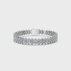 The Royal Lattice: 10.24 CTW Staggered Double-Row Diamond Tennis Bracelet 14K-18K Gold/Platinum