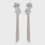 The Blossom Stiletto Max: 8.42 CTW Multi-Shape Floral Tassel Drop Earrings 14K-18K Gold/Platinum